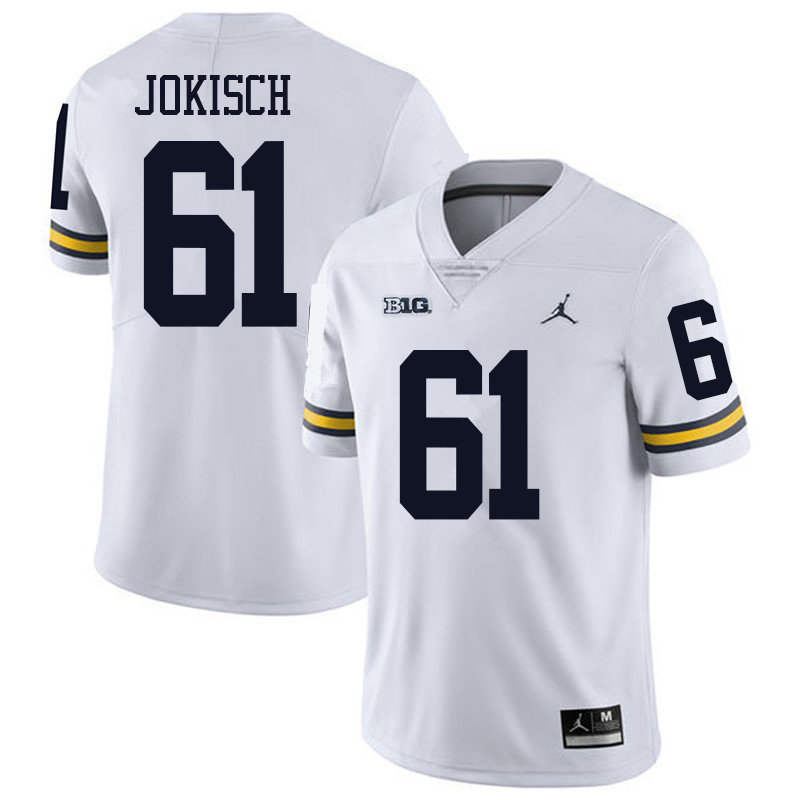 Jordan Brand Men #61 Dan Jokisch Michigan Wolverines College Football Jerseys Sale-White - Click Image to Close
